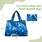 Wrapables Large Foldable Tote Nylon Reusable Grocery Bags, Astro Turtles